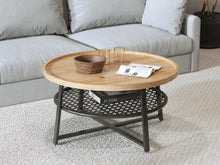 Load image into Gallery viewer, Edgar Coffee Table 80cm - Oak + Black