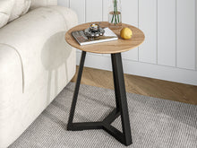 Load image into Gallery viewer, Wilma Round Coffee Table 45cm - Oak + Black