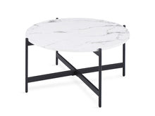 Load image into Gallery viewer, Cade Round Coffee Table 80cm - White + Black