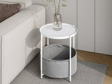 Load image into Gallery viewer, Francis Round Coffee Table with Storage - White + Grey