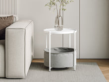 Load image into Gallery viewer, Francis Round Coffee Table with Storage - White + Grey