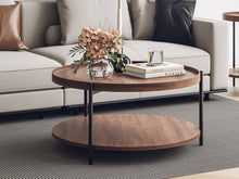 Load image into Gallery viewer, Gaylen Round Coffee Table 80cm - Brown + Black