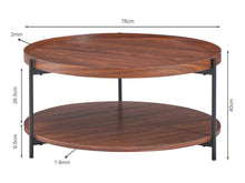 Load image into Gallery viewer, Gaylen Round Coffee Table 80cm - Brown + Black