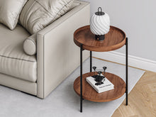 Load image into Gallery viewer, Gaylen Round Coffee Table 45cm - Brown + Black