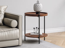 Load image into Gallery viewer, Gaylen Round Coffee Table 45cm - Brown + Black