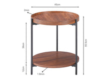 Load image into Gallery viewer, Gaylen Round Coffee Table 45cm - Brown + Black