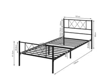 Load image into Gallery viewer, Picton Single Metal Bed Frame - Black