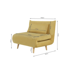 Load image into Gallery viewer, Hastings 1 Seater Fold-Out Sofa Bed - Yellow