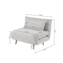 Load image into Gallery viewer, Hastings 1 Seater Fold-Out Sofa Bed - Grey