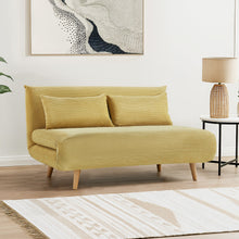 Load image into Gallery viewer, Hastings 2 Seater Fold-Out Sofa Bed - Yellow