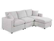 Load image into Gallery viewer, Hexham 3 Seater Modular Sofa with Ottoman - Grey