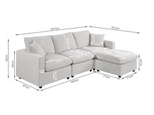 Load image into Gallery viewer, Hexham 3 Seater Modular Sofa with Ottoman - Grey