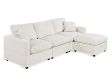 Load image into Gallery viewer, Hexham 3 Seater Modular Sofa with Ottoman - Linen Cream