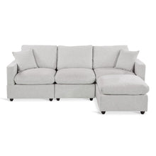 Load image into Gallery viewer, Hexham 3 Seater Modular Sofa with Ottoman - Grey