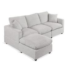 Load image into Gallery viewer, Hexham 3 Seater Modular Sofa with Ottoman - Grey