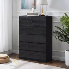 Load image into Gallery viewer, Tongass Wooden 6 Drawers Tallboy - Black