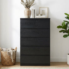 Load image into Gallery viewer, Tongass Wooden 6 Drawers Tallboy - Black