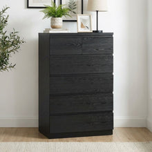 Load image into Gallery viewer, Tongass Wooden 6 Drawers Tallboy - Black