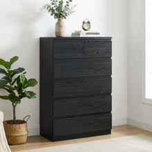 Load image into Gallery viewer, Tongass Wooden 6 Drawers Tallboy - Black