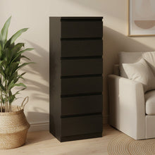 Load image into Gallery viewer, Tongass Wooden 6 Drawers Slim Tallboy - Black