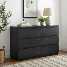 Load image into Gallery viewer, Tongass Wooden 6 Drawers Lowboy - Black