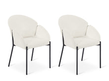 Load image into Gallery viewer, Bellamy Microfiber Velvet Dining ArmChairs - Set of 2 - Milky White