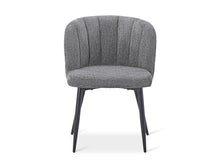 Load image into Gallery viewer, Ines Embossed Velvet Dining Chairs - Set of 2 - Dark Grey