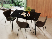 Load image into Gallery viewer, Dusty Tempered Glass Top Dining Table 120 x 70cm - Black
