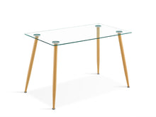 Load image into Gallery viewer, Fen Tempered Glass Top Dining Table 120 x 70cm - Oak