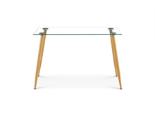 Load image into Gallery viewer, Fen Tempered Glass Top Dining Table 120 x 70cm - Oak