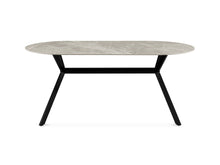 Load image into Gallery viewer, Cedar Gloss Ceramic Dining Table 180 x 90cm - Light Grey + Black