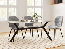 Load image into Gallery viewer, Cedar Gloss Ceramic Dining Table 180 x 90cm - Light Grey + Black