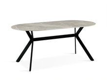 Load image into Gallery viewer, Cedar Gloss Ceramic Dining Table 180 x 90cm - Light Grey + Black