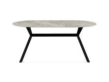 Load image into Gallery viewer, Cedar Gloss Ceramic Dining Table 180 x 90cm - Light Grey + Black
