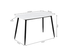 Load image into Gallery viewer, Adley Matt Ceramic Dining Table 120 x 69.5cm - White + Black