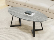 Load image into Gallery viewer, Ursula Oval Coffee Table 120 x 60cm - Grey + Black