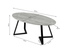 Load image into Gallery viewer, Ursula Oval Coffee Table 120 x 60cm - Grey + Black