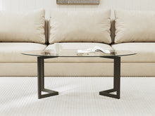 Load image into Gallery viewer, Wynter Tempered Glass Oval Coffee Table 120 x 60cm - Transparent + Black