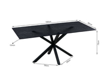 Load image into Gallery viewer, Zander Fused Glass Rectangle Dining Table 180 x 90cm - Black