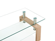 Load image into Gallery viewer, Ollie Tempered Glass Rectangle Coffee Table 95 x 55cm - Oak