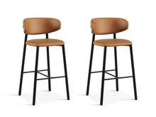 Load image into Gallery viewer, Lark Fabric Bar Stool - Set of 2 - Camel