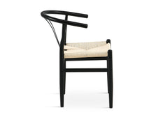 Load image into Gallery viewer, Winter Rope Seat Dining Chair Wishbone Chair Replica - Set of 2 - Black