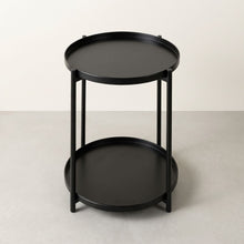 Load image into Gallery viewer, Zen Round Coffee Table with Shelf - Black