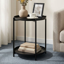 Load image into Gallery viewer, Zen Round Coffee Table with Shelf - Black