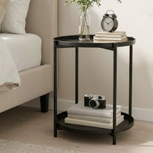 Load image into Gallery viewer, Zen Round Coffee Table with Shelf - Black