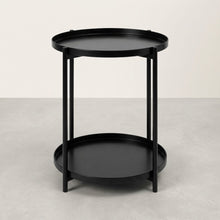 Load image into Gallery viewer, Zen Round Coffee Table with Shelf - Black