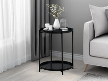 Load image into Gallery viewer, Zen Round Coffee Table with Shelf - Black