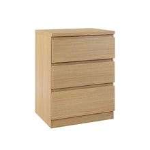 Load image into Gallery viewer, Tongass Bedside Table with 3 Drawers - Oak