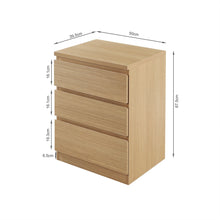 Load image into Gallery viewer, Tongass Bedside Table with 3 Drawers - Oak