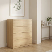 Load image into Gallery viewer, Tongass 5 Drawer Tallboy - Oak